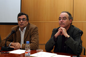 Jordi Baijet i Josep Bargalló en el moment de clausurar les jornades. fdg/juanpe rodriguez