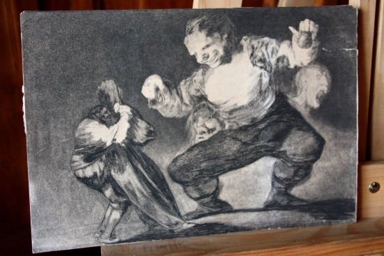 Dos dels dotze gravats de Goya de la Masia d'en Cabanyes  