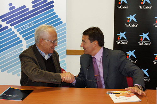 Xavier Cardona, president de lADEG, i Joan Carrillo, director dàrea de negoci de La Caixa al Garraf