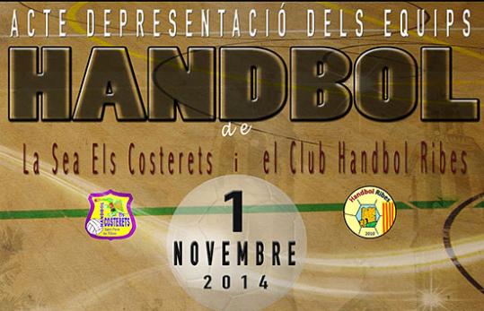 Eix. Cartell presentació dels equips del SEA Costerets - Club Handbol Ribes