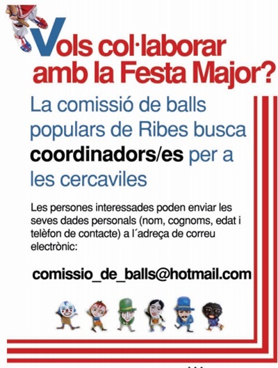 EIX. Els Balls Populars de Ribes busquen coordinadors per a les cercaviles