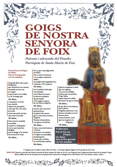Estrena d'una nova edició dels goigs dedicats a Nostra Senyora de Foix