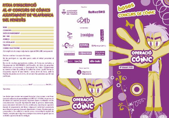 L’Ajuntament de Vilafranca convoca una nova edició del concurs de còmics OPERACIÓ CÒMIC. EIX