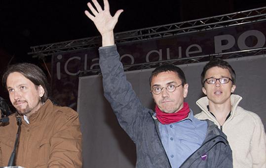 Eix. Pablo Iglesias, Juan Carlos Monedero i Íñigo Errejon 