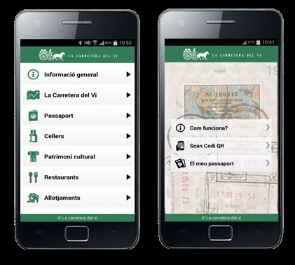 Passaport digital de l'App Premium de La Carretera del Vi. EIX