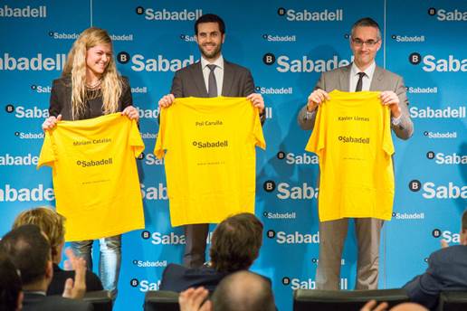 A la dreta, Xavier Llenas Grimau, a la presentació dels tres dreamers a l’Auditori de la Torre Banc Sabadell de Barcelona. Banc Sabadell