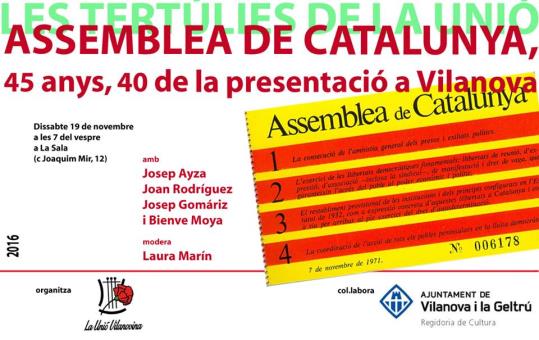 Tertúlia sobre l'Assemblea de Catalunya a Vilanova