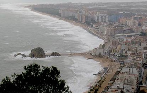 Fotografia del temporal del 2008 a Blanes. Generalitat de Catalunya