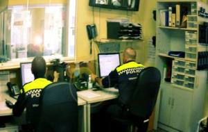 Imatge de la sala de comunicacions de la policia local de Vilanova. Policia local de Vilanova