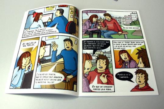 Imatge del còmic per la prevenció de les violències masclistes, adreçat als joves, editat per la Generalitat. ACN