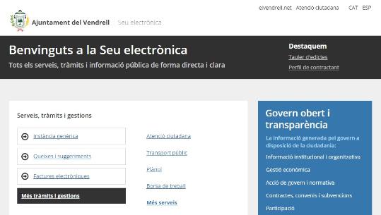 L’Ajuntament del Vendrell posa en marxa el Portal de Transparència al seu web municipal  . EIX