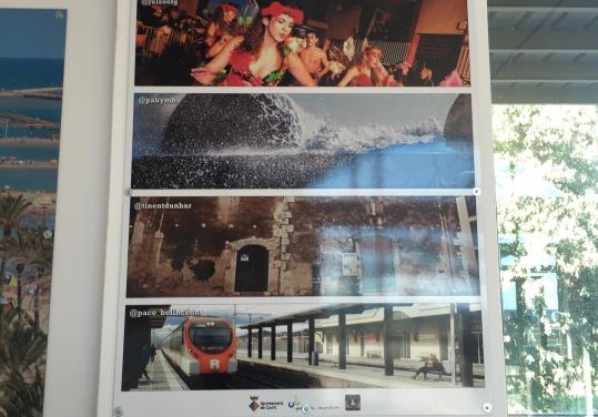 Les imatges del primer Concurs d'InstaCunit decoren l'estació de tren de Cunit. Ajuntament de Cunit