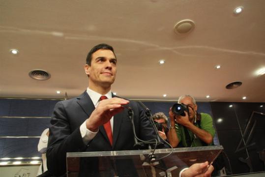 Pedro Sánchez, en roda de premsa al Congrés . ACN/ Roger Pi de Cabanyes