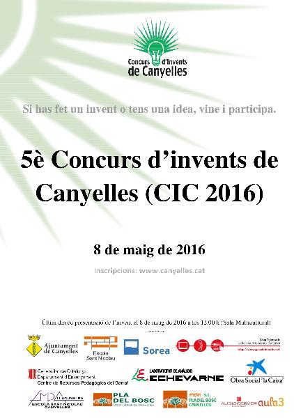  V Concurs d'Invents de Canyelles. EIX