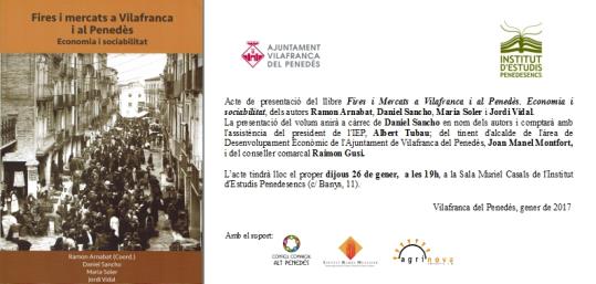 Presentació del llibre Fires i mercats a Vilafranca i al Penedès