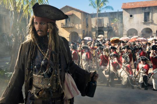El Capità Jack Sparrow a 'Piratas del Caribe: la venganza de Salazar' interpretat per Johnny Depp. EIX