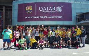 El grup de nens i nenes de l’Arboç a les instal·lacions del FC Barcelona el passat 14 de maig. Aj. de l’Arboç