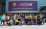 El grup de nens i nenes de l’Arboç a les instal·lacions del FC Barcelona el passat 14 de maig. Aj. de l’Arboç