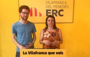 Els regidors d'ERC Vilafranca durant la roda de premsa. Eix