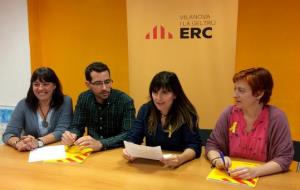 Els regidors d'ERC Vilanova durant la roda de premsa. Eix