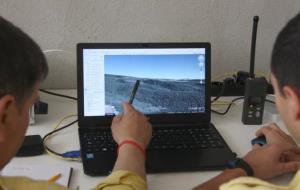 Imatge d'un dels ordinadors des d'on els ADF de Subirats controlen els boscos de la comarca. ACN