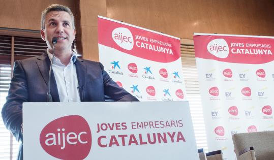 Josep Ametller, copropietari d'Ametller Origen, ha anunciat la compra de Green Vita en el marc del Dinar d'Emprenedors de l'AIJEC. ACN