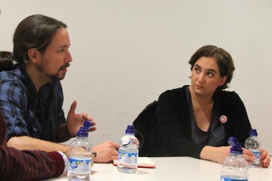La portaveu de Guanyem, Ada Colau, i el secretari general de Podemos, Pablo Iglesias. ACN