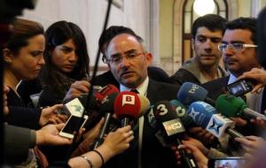 L'expresident d'Adigsa i diputat de CiU al Parlament Ferran Falcó va atendre els mitjans després de declarar al TSJC, al maig de 2013. ACN