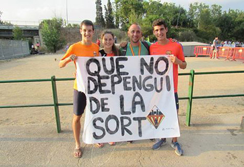 Miquel, Laia, David i Pol del Club Atletisme Velocistes Penedès. Eix
