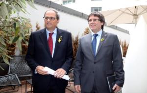 Quim Torra i Carles Puigdemont, a Berlín, el 15 de maig del 2018. ACN