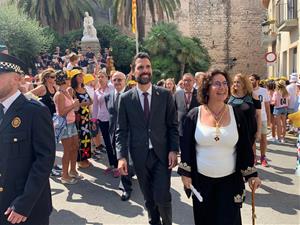El president del Parlament, Roger Torrent, visita Sitges en honor a la diada de Sant Bartomeu. Ajuntament de Sitges