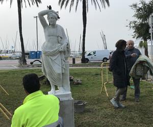 L’escultura ‘Apol·lo’, a la Fragata de Sitges, recupera el seu esplendor després d’una actuació de restauració. Ajuntament de Sitges