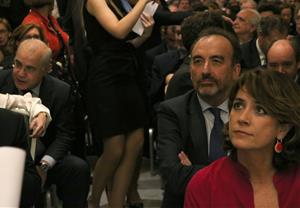 Dolores Degado amb Manuel Marchena i Pablo Llarena al fons. ACN / Andrea Zamorano