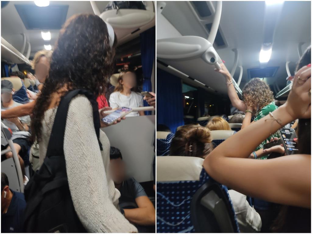 Imatge de les aglomeracions a l'interior del bus entre Sitges i Barcelona. . @asogas