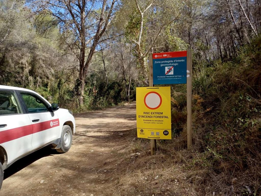 Restringits els accessos als parcs del Garraf, Olèrdola i Foix per risc extrem d'incendi. Diputació de Barcelona