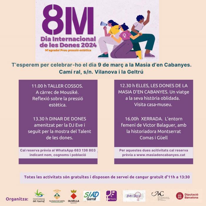 La Masia d’en Cabanyes acollirà una jornada comarcal per commemorar el 8M, Dia Internacional de les Dones
