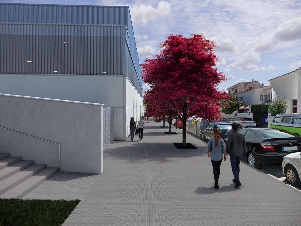 Les obres de millora de l’espai públic continuaran al carrer de Cristòfol Mestre en l’àmbit del pavelló esportiu. Ajt Sant Pere de Ribes