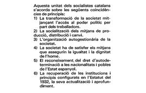 (Pacte d’Abril 1977 d’unitat del socialisme). Eix