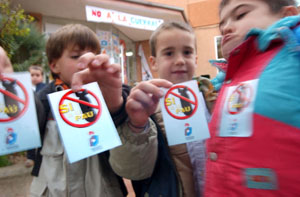 El Garraf es mobilitza contra la guerra. FdG | C. Castro