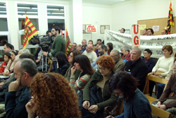 Els treballador municipals van fer acte de presencia durant l'explicació de l'equip de govern. fdg/c.castro