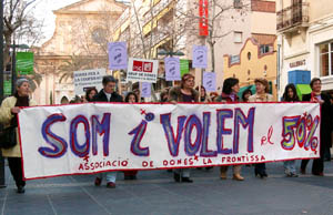 Imatge de la manifestació de l'any passat, sota el lema Som i Volem el 50%
