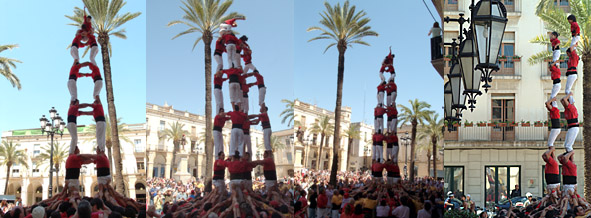 torre de 7, 5 de 7, 4 de 8 i pilars de 5 de la colla joves de Valls. fdg/carles castro