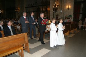 Un moment de la missa a la Basílica de Santa Maria