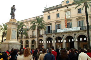 Imatge d'arxiu d'una manifestació contra la violència de gènere a Vilanova. FdG/Carles Castro