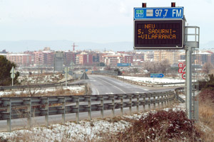 L'autopista AP-7 va patir retencions per culpa de la neu. fdg/rita lamsdorff
