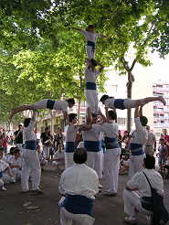 Figura dels Falcons de Vilanova a la cercavila de Sant Pere.  Foto:Marta Ferrer