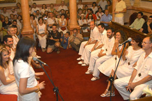 Acte de presa procuració dels nous pabordes de la festa major 2006. fdg/ c. castro
