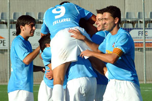 Els jugadors del Vilanova poden tornar a cel.lebrar una altre victoria. fdg/miquel vall