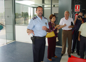 El cap de la policia local de Cubelles en la presentació de les noves dependències