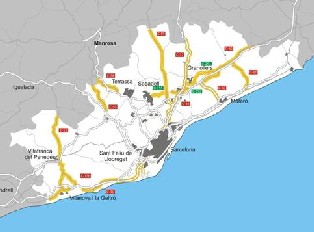 Mapa de la renovació de la senyalització viària de les comarques de lÀmbit Metropolità.